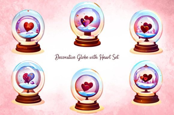 Decorative Globe with Heart Set for Creative Projects