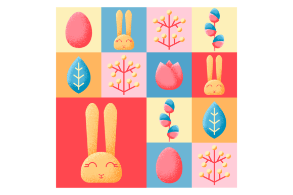 Decorative Holiday Card with Spring Easter Elements: A Creative Design for Festive Celebrations