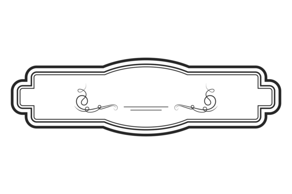 Decorative Label Template. Ornate Black