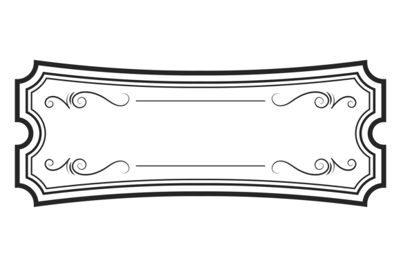 Decorative Ornament Label Template. Blac