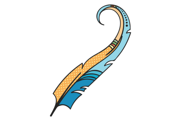 Decorative Quill with Ornate Color Feather I: A Boho Style Icon in Modern Design