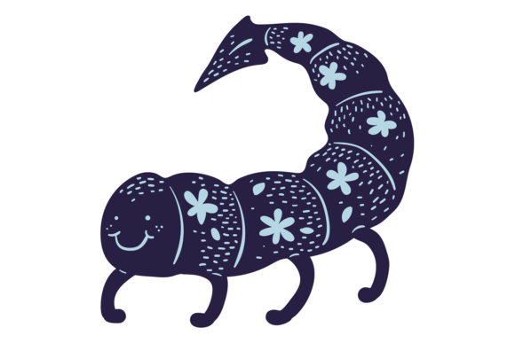 Decorative Scorpion with Mystic Floral Ornament: A Versatile Design Element for Modern Creativity