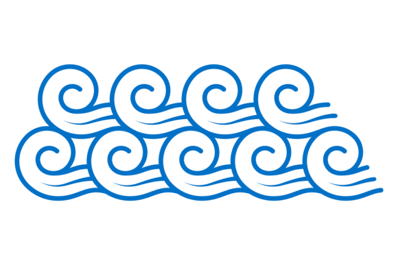 Enhancing Visual Design with the Decorative Waves Ornament: Blue Curvy Line Pattern
