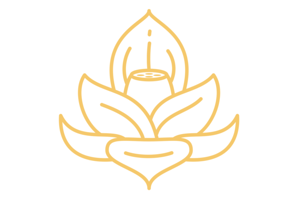 Golden Line Flower Element. Decorative N: A Versatile Design Asset for Creative Projects