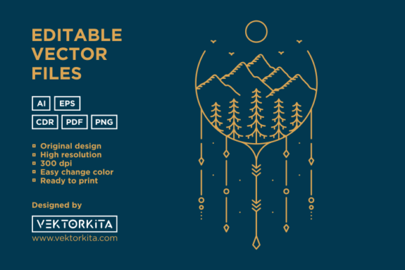 Mountain Peak Decorative Ornament 2 – A Versatile Design for Creative Projects