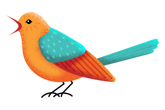 Orange Blue Bird: A Vibrant Symbol in Decorative Folk Art and Modern Design