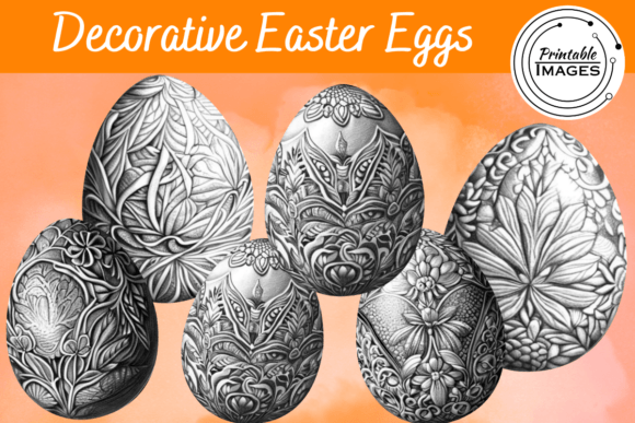 Pencil Sketched Decorative Easter Eggs: A Creative Resource for Springtime Designs