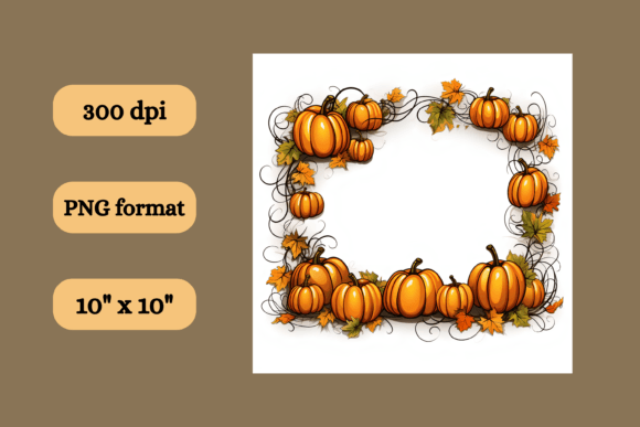 Pumpkin Autumn Vines Decorative Border: A Timeless Design for Seasonal Elegance