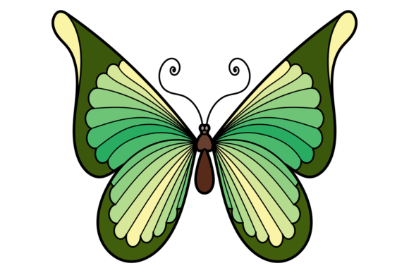 Spring Moth. Decorative Green Butterfly: A Symbol of Innovation in Insect Art and Design