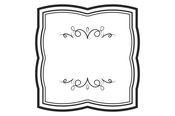 Square Frame Decorative Calligraphy with Black Linear Border: A Strategic Design Element for Impactful Visual Communication