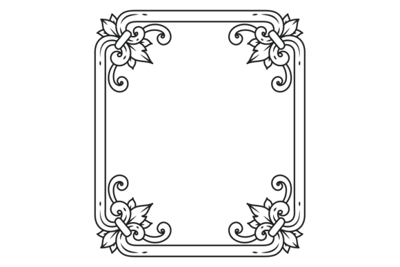 Vintage Filigree Frame: Decorative Victorian Square Border